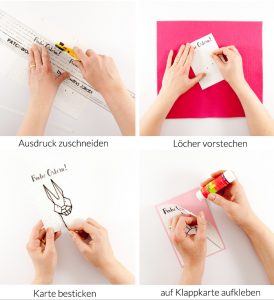 Eine DIY Osterhasenkarte mit kostenlosem PDF zum Download. Nur Sticken musst du noch selbst! Ein Tutorial von johannarundel.de