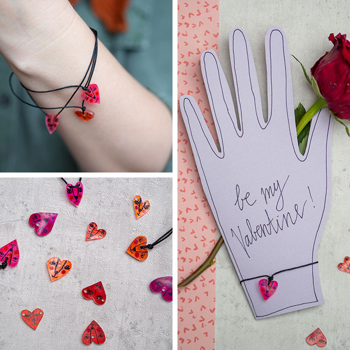 Statt roter Rosen und Pralinen gibt es von uns dieses Jahr selbstgemachte DIY Herz-Armbänder zum Valentinstag! Das mini Do-it-Yourself Projekt ist schnell und einfach umgesetzt. Wie du Einwegverpackungen dafür zu Schrumpffolie upcyclest zeige ich dir auf meinem Blog. Das macht auch Kindern viel Spaß! Tutorial: johannarundel.de