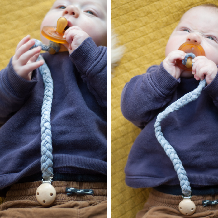 Dieses super schnelle DIY Schnullerband ist ein prima Geschenk für Babys oder werdende Eltern. Es ist ganz einfach selbst gemacht und sieht toll aus! Ein Tutorial von johannarundel.de