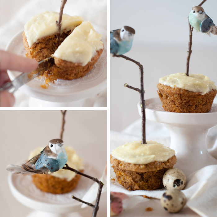 Ein Rezept für leckere Rübli-Muffins mit Frischkäsecreme und ein kleines DIY Tutorial für die süßen Vogel-Cupcake-Topper findest du auf www.johannarundel.de